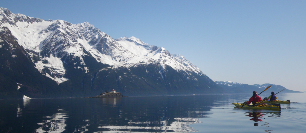 Sea kayaking course outside of Haines